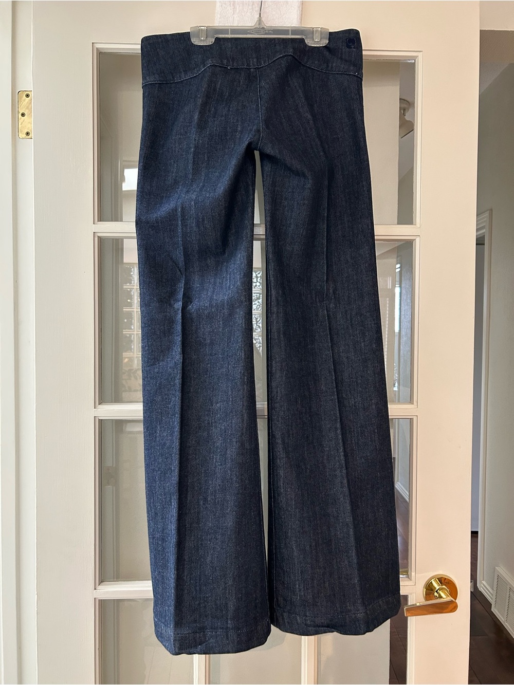 Fidelity Denim Wide Leg Trouser Jeans Dark Wash High Rise Button Detail Size 27 - Picture 4 of 10